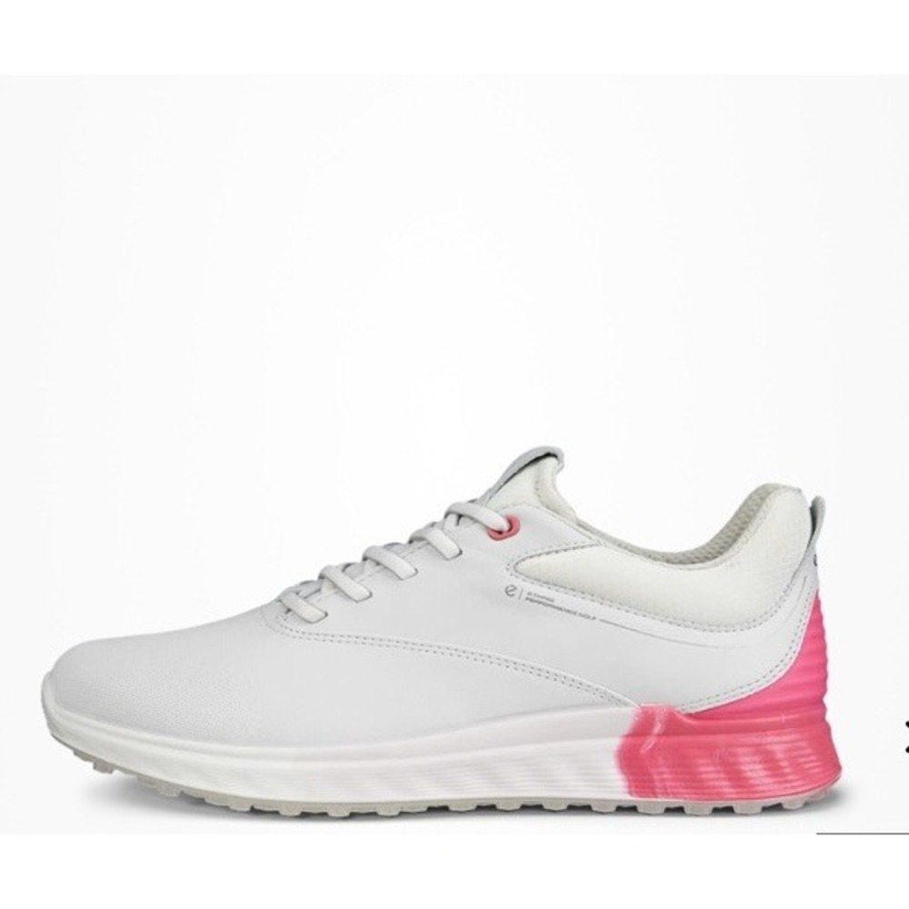 (B5ECCO Golf LT1 Hybrid Women's Golf Shoes White Bubblegum EU 40 Size 9 - 9.5 US